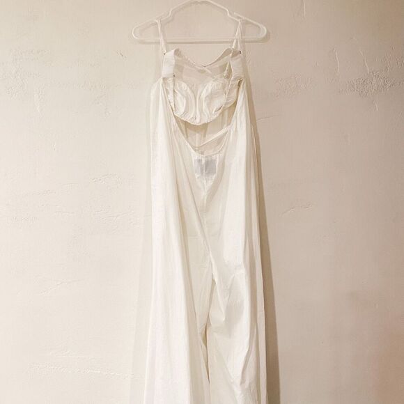Calypso St. Barth Holly Silk Wide Leg Bride Jumpsuit in White XXL - Picture 5 of 11